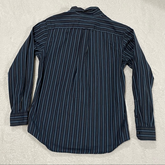 Nautica 80’s Two-Ply Cotton Button Down Shirt Men Size M Long Sleeve Striped - Picture 8 of 8